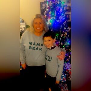 Mama Bear and  Little Bear matching Grey Sweatshirts NWT